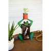 Kalalou NTM1302 Frog Holding Flower Pot, Recycled Iron and Brick Mold