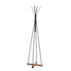 Benzara BM200128 8 Hook Wood and Metal Coat Rack with Cross Base, Brown & Black