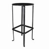 Benzara BM209891 Metal Plant Stand with Round Top and Tubular Legs, Black