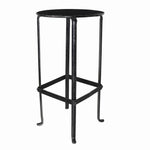 Benzara BM209891 Metal Plant Stand with Round Top and Tubular Legs, Black