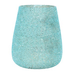 Sagebrook Home 80258-04 6" 26 Oz Cozy Linen Beaded Candle, Blue