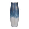 Sagebrook Home 15202-06 Glass, 24" Vase W/Metal Rim, Blue/White Ombre