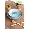 Kalalou CTE1000 Set of Two Ceramic Dinner Plates and Bowls Blue