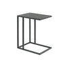 Benzara 24 Inch Wooden Top Metal Frame C Table, Gray