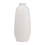 Sagebrook Home 16944-05 Ceramic, 15" Carved Vase, White