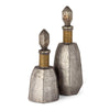 IMAX Worldwide Home Lilou Gray Glass Bottles With Stoppers - Set of 2