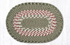 Earth Rugs C-09 Green/Burgundy Oval Placemat 13``x19``