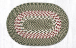 Earth Rugs C-09 Green/Burgundy Oval Placemat 13``x19``