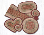 Earth Rugs C-19 Burgundy/Mustard Oval Placemat 13``x19``