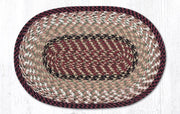 Earth Rugs C-19 Burgundy/Mustard Round Trivet 8``x8``