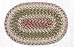 Earth Rugs C-24 Olive/Burgundy/Gray Oval Placemat