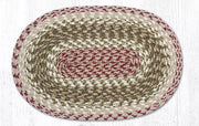 Earth Rugs C-24 Olive/Burgundy/Gray Oval Placemat