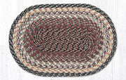 Earth Rugs C-57 Burgundy/Gray/Cream Oval Placemat