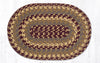 Earth Rugs C-341 Burgundy/Gray/Mustard Round Trivet 8``x8``