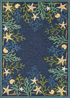 Couristan Outdoor Escape Sea Water 7'10" X 7"10" Round Indoor/Outdoor  Transitional Rug