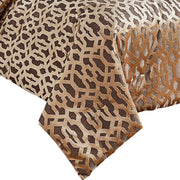 Benzara 10 Piece King Polyester Comforter Set with Celtic Knots, Brown and Gold