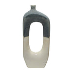 Sagebrook Home 18474-03 Ceramic, 26" Curvy Open Cut-Out Vase, Blue/White