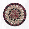 Earth Rugs C-19 Burgundy/Mustard Round Coaster 4``x4``