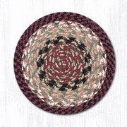 Earth Rugs C-19 Burgundy/Mustard Round Coaster 4``x4``