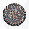 Earth Rugs C-43 Burgundy/Blue/Gray Round Trivet