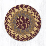 Earth Rugs C-341 Burgundy/Gray/Mustard Round Coaster 4``x4``