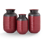 SPI Home 41020 Decorative Red and Black Vases Set of 3 - Home Decor