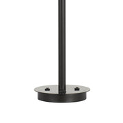 Benzara Tubular Metal Table Lamp with 2 Tier Translucent Shades, Black and White