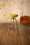 Kalalou NKHU1034 Adjustable Velvet Bar Stool with Iron Frame - Honey