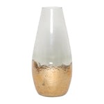 Sagebrook Home 18267-06 Glass, 19" Gold Dipped Vase, Clear