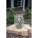 Kalalou CLUX1008 Grey Willow Lantern with Glass, Small