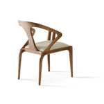 Benzara Leatherette Upholstered Dining Chair with Flexed Arms, Brown and Beige