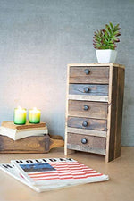 Kalalou NMCC1162 Recycled Wood Table Top Chest with Five Drawer