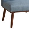 Benzara Fabric 2 Seater Loveseat Sofa with Splayed Legs, Blue and Brown