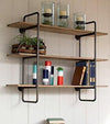 Kalalou CQ6678 Three Tiered Metal Tube Frame Wall Shelf