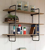 Kalalou CQ6678 Three Tiered Metal Tube Frame Wall Shelf