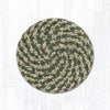 Earth Rugs C-09 Green/Burgundy Round Coaster 4``x4``
