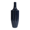 Sagebrook Home 18630-04 Ceramic, 16" Fluted Vase, Navy
