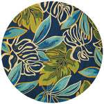 Couristan Covington Areca Palms 7'10" X 7"10" Round Indoor/Outdoor  Contemporary Rug