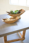 Kalalou CJAL1005 Set of 2 Recycled Wooden Boat Tray Planters