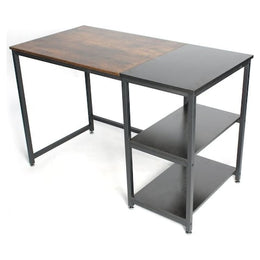 Better Home Products 616859965300 Howdy Home Office 47 Inch Computer Desk With Shelves Brown