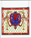 Meyda Lighting 44908 20"W X 20"H Victorian Shield Stained Glass Window Panel