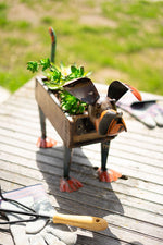 Kalalou NTM1274 Recycled Iron Dog with Brick Mould Flower Box