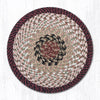 Earth Rugs C-19 Burgundy/Mustard Heart Placemat 12``x17``