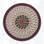 Earth Rugs C-19 Burgundy/Mustard Heart Placemat 12``x17``