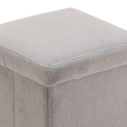 Benzara Fabric Upholstered Wooden Frame Foldable Storage Ottoman, Gray