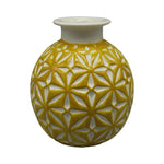 Sagebrook Home 17161-03 Ceramic, 6" Daisy Vase, Mustard