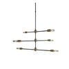 Benzara 6 Light Contemporary Metal Chandelier, Black and Gold