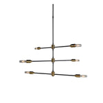 Benzara 6 Light Contemporary Metal Chandelier, Black and Gold