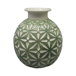 Sagebrook Home 17161-05 Ceramic, 6" Daisy Vase, Dark Sage