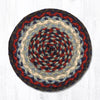 Earth Rugs MS-15 Blue/Burgundy Round Swatch 10``x10``